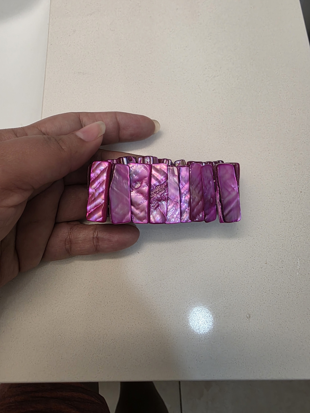 Pink Shell Inlay Stretch Bracelet - Women Accessories